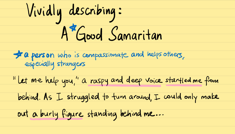 Vividly describing - a good samaritan